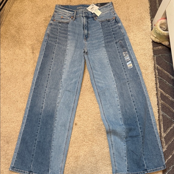 American Eagle Outfitters Denim - American Eagle Outfitters Two-Tone Blue Flare Jeans